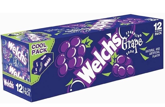 Welch's Sparkling Soda Grape 12 Fl Oz (Pack of 12)