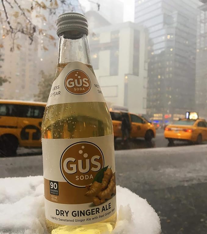 GuS Soda - Extra Dry Ginger Ale - 12 oz (6 Glass Bottles)