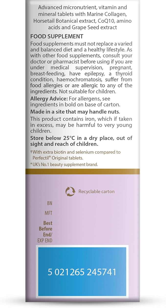 Perfectil Vitabiotics Multivitamin | Hair Growth and Thickening Formula | Supports Thicker Healthy Hair | Vitamin D E Collagen Biotin and More