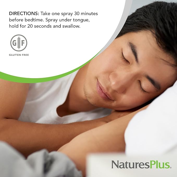 NaturesPlus Melatonin Spray Natural Peppermint Flavor - 2 fl oz Pack of 2 - with Vitamin B6 &amp E - Vegetarian Gluten Free - 160 Total Servings