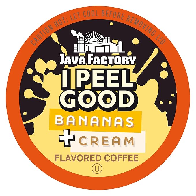 Java Factory Flavored Coffee Pods I Peel Good Banana Cream Compatible with K Cup Brewers 40 Count