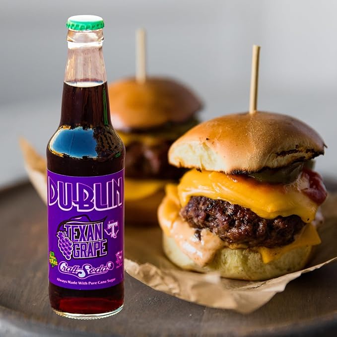 Dublin Bottling Works Craft Soda Pure Cane Sugar Made in Texas – Assorted 12-Pack – Premium Small-Batch Soda Gluten-Free Retro Artisanal Beverages (12 Pack TEXAN Grape)