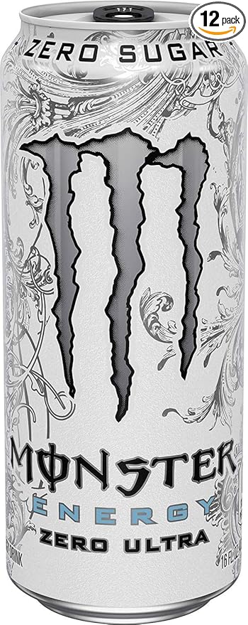 Monster Energy Ultra Zero Sugar Energy Drinks 16 ounce cans (Ultra Zero 12 Cans)