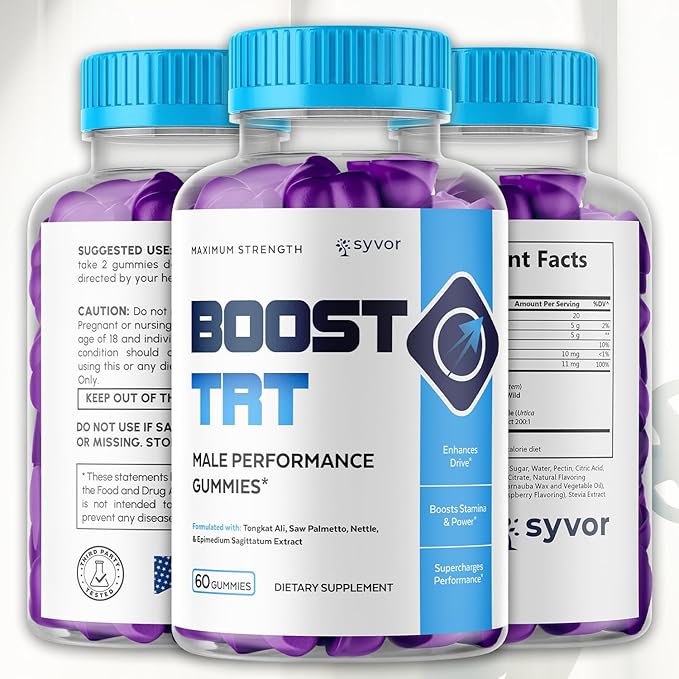 (3 Pack) Boost TRT Gummies for Men Official Boost TRT Male Performance Gummys with Natural Ingredients Advanced BoostTRT Men's Gummy Supplement with Maximum Strength Premium Vitamins (180 Gummies)