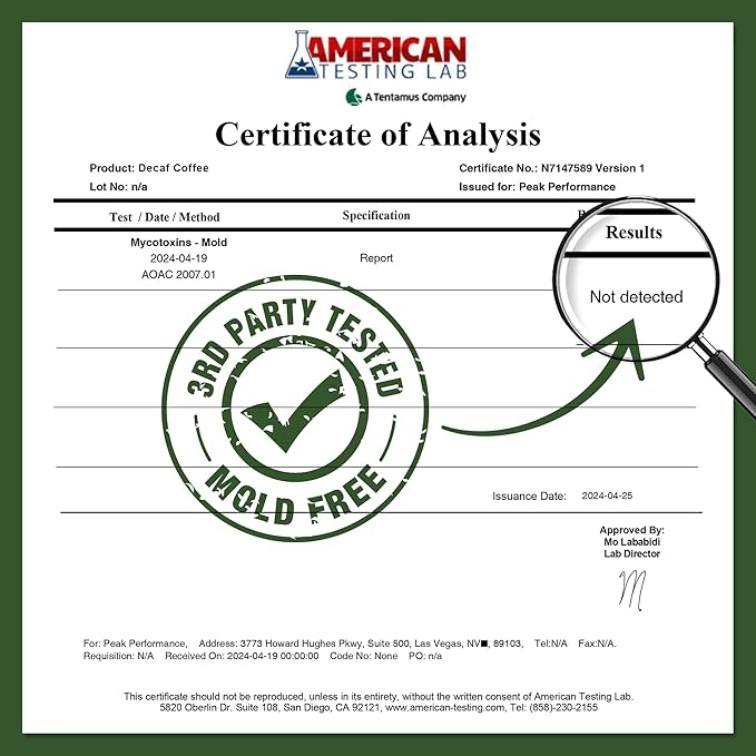 Peak Performance High Altitude Organic Decaf Coffee - Fair Trade Low Acid Non GMO and Beans Full of Antioxidants - Medium Roast Smooth Tasting USDA Certified Organic Decaffeinated Ground 12 oz