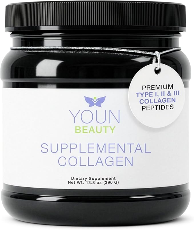 YOUN Beauty Supplemental Collagen Powder by Holistic Plastic Surgeon Dr. Anthony Youn 30 Servings (Unflavored) – Fortigel Fortibone &amp Verisol Multi-Collagen Peptides for Skin Health