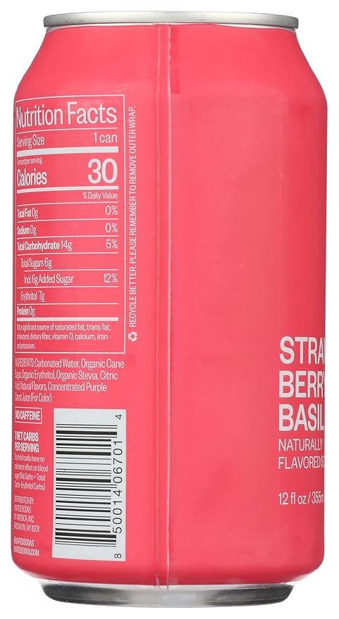 United Sodas Of America Soda Strawberry Basil 12 FO.