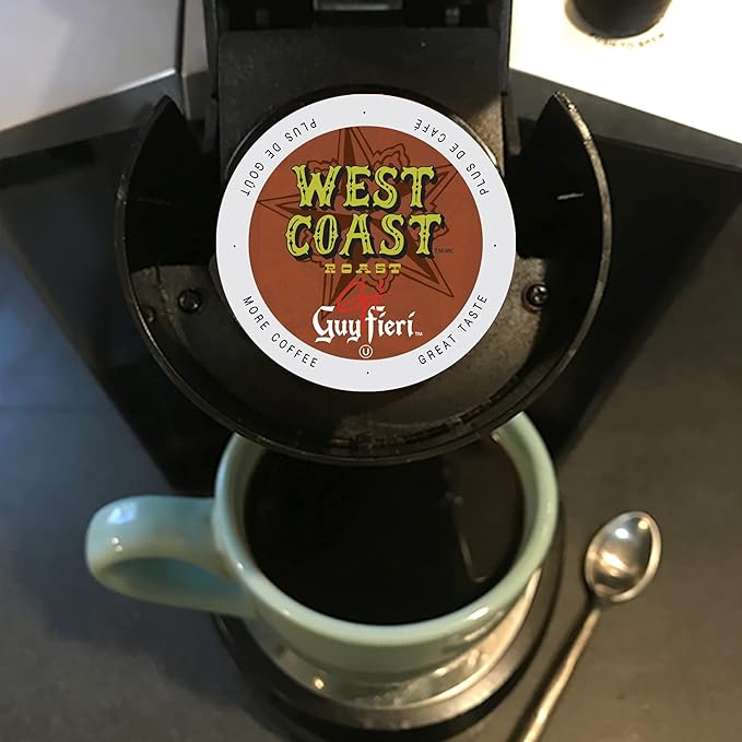Guy Fieri Flavortown Roasts Coffee Pods West Coast Roast Bold Dark Roast Coffee Single Serve Coffee Cups for Keurig K Cup Brewers 24 Count (Pack of 3)