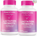 Pink Stork Lactation Probiotic - 30 Billion CFUs Multi Strain Postnatal Probiotics for Breastfeeding Women - Support Breast Milk &amp Gut Health Postpartum Essentials 60 Capsules