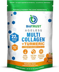 BioTrust Collagen Powder with Turmeric – 5 Types (I II III V X) – Turmeric Collagen Powder for Women &amp Men – Hydrolyzed Protein – Grass Fed Beef Fish Chicken Eggshell Membrane (Golden Milk)