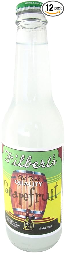 Filbert's GRAPEFRUIT OLD TIME CHICAGO SODA - wonderful crisp citrus flavor  12-Ounce Glass Bottle (Pack of 12)