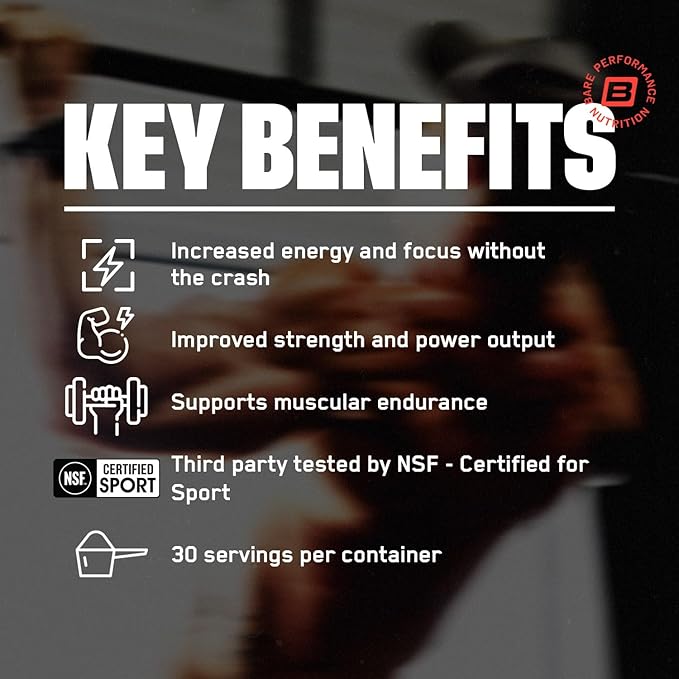 BARE PERFORMANCE NUTRITION BPN Flight Pre Workout Supports Energy and Mental Focus Improved Endurance &amp Muscle Pumps with CarnoSyn® Beta Alanine Mango 30 Servings