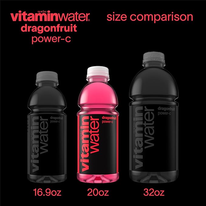 vitaminwater Power-C Dragonfruit Nutrient Enhanced Flavored Water Beverage 20 fl oz Bottles 12 Pack