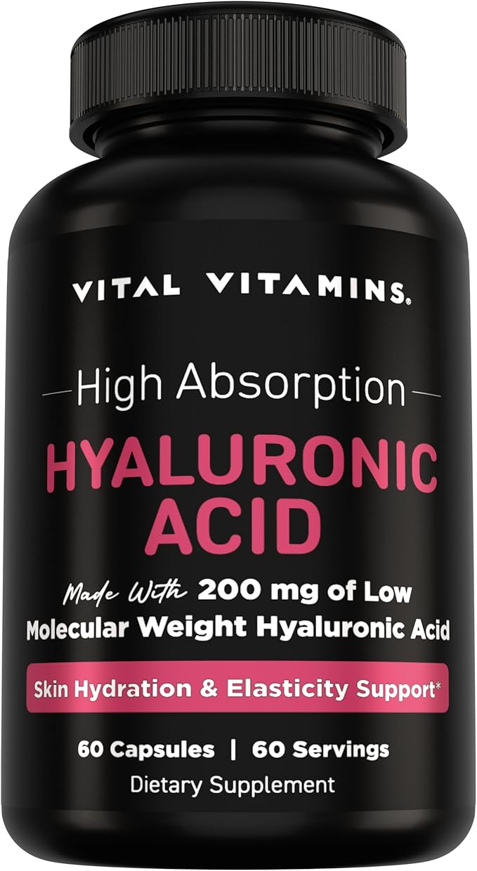 Vital Vitamins Multi-Collagen Powder 30 Servings + Hyaluronic Acid Capsules 60 ct