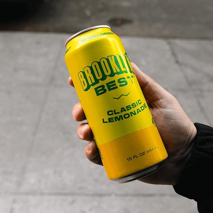 Brooklyn Best Classic Lemonade Not too Sweet Better for You Drink - 15 Fl Oz (Pack of 12)