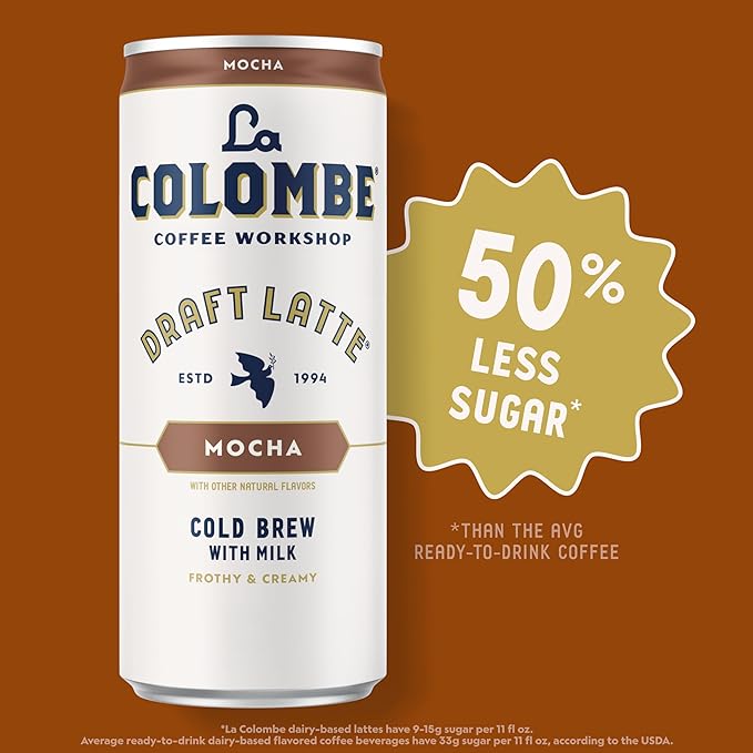 La Colombe Coffee Mocha Draft Latte 11 fl oz Cans (Pack of 12) Coffeehouse Quality Cold Brew Specialty Grade Coffee Beans Ready-to-Drink On-the-Go