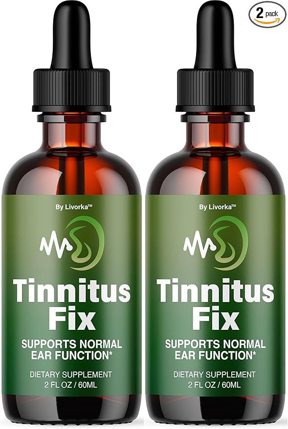 (2 Pack) TinnitusFix Drops - Official TinnitusFix Advanced Liquid Hearing Support Drop All Natural TinnitusFix Supplement Vitamins for Ear &amp Hearing Wellness Support Reviews 2 Bottles for 2 Mont