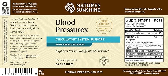 Nature's Sunshine Blood Pressurex 60 Capsules