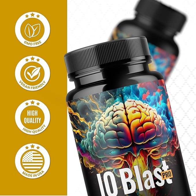 Official - IQblast Pro Supplement Capsules Brain Pills for Memory and Focus IQblastpro Blaster Premium Clarity Support Advanced Formula Reviews All Natural Ingredients (2)