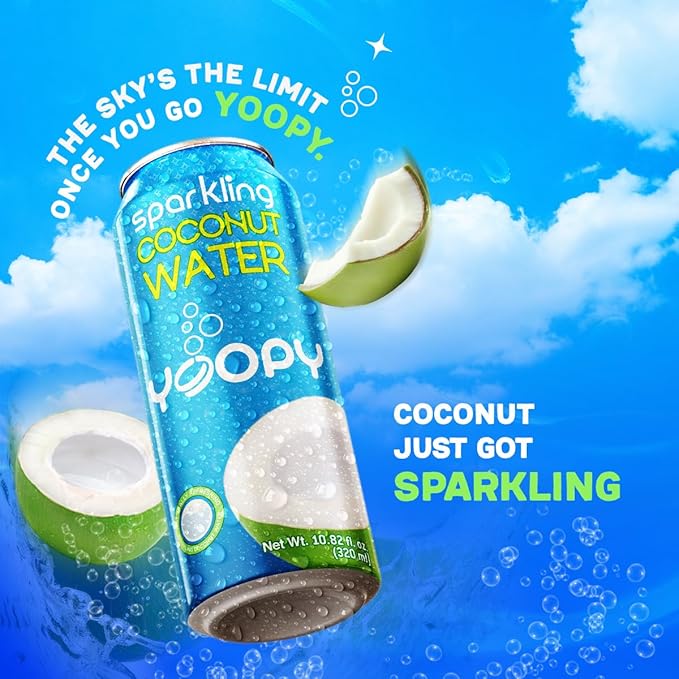 Yoopy Sparkling Fruit Juices Variety Pack – 12 Cans (10.82 fl oz Each) – with 55% Real Juice – Tropical Flavours Naturally Refreshing