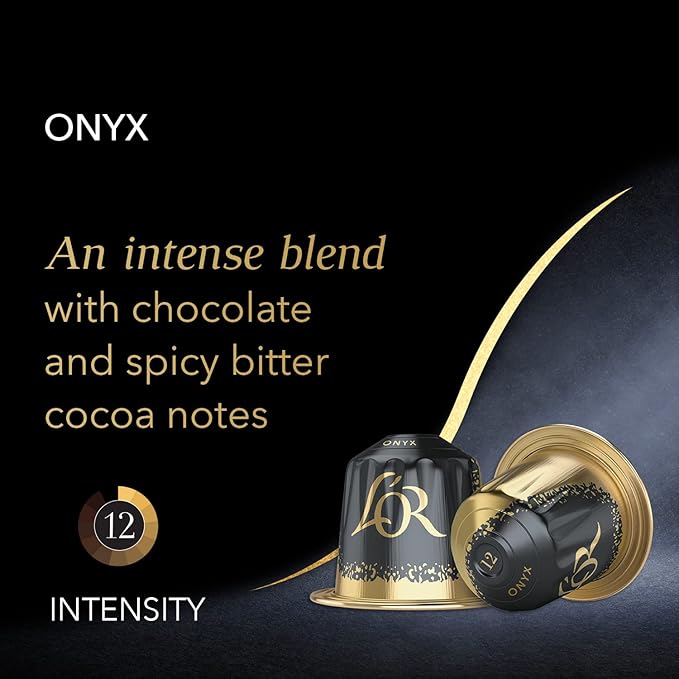 L'OR Espresso Capsules 50 Count Onyx Single-Serve Aluminum Coffee Capsules Compatible with the L'OR BARISTA System &amp *Nespresso Original Machines 50 Count (Pack of 5)