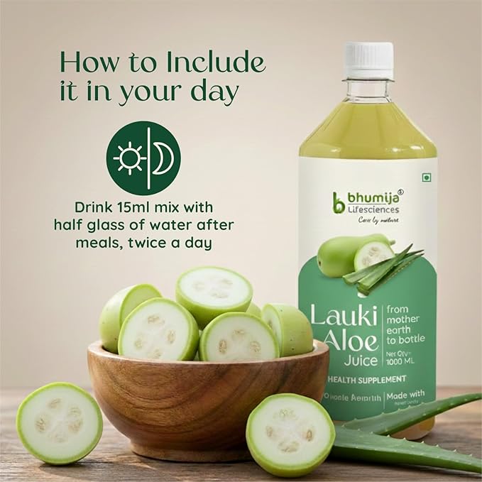 Bhumija Lifesciences Lauki Aowevera Juice (Sugar Free) 1 LTR.(Pack of Two)