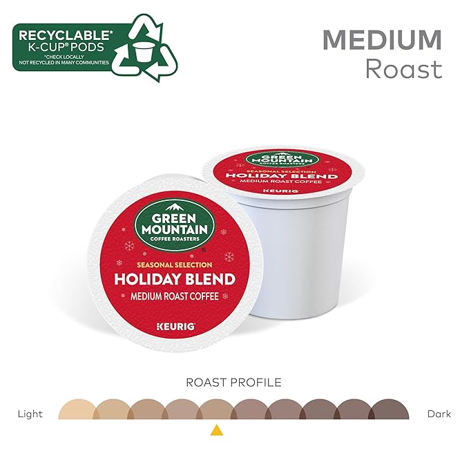 Green Mountain Coffee Roasters Holiday Blend Keurig Single Serve K-Cup Pods 96 Count