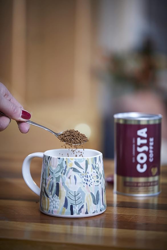 Costa Coffee Smooth Medium Roast Premium Instant Coffee with Finely Ground Beans Microground Coffee 6 x 100g (Pack of 6) Strength Indicator- 3 Rainforest Alliance