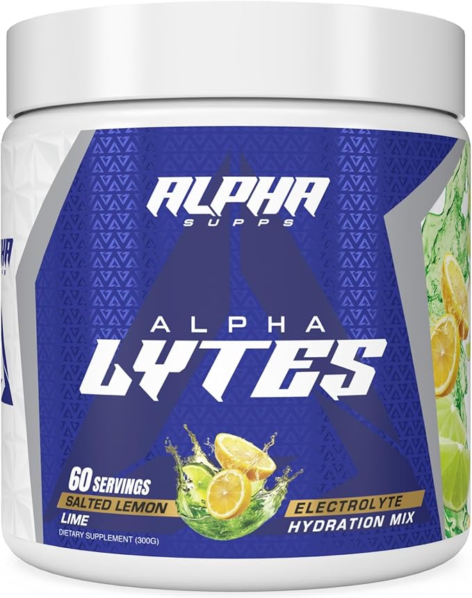 Alpha Lytes - Electrolyte Powder Daily Hydration Drink Mix - Sugar-Free Zero Calorie Instant Formula with Trace Minerals and Antioxidants (60 Servings Salted Lemon Lime)