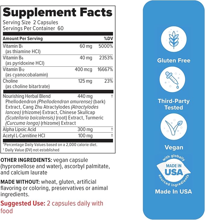 Redd Remedies Nerve Shield Supports Healthy Nerve Structure and Circulation 120 Vegan Capsules