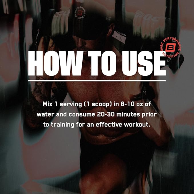 Bare Performance Nutrition BPN Flight Pre Workout Supports Energy and Mental Focus Improved Endurance &amp Muscle Pumps with CarnoSyn® Beta Alanine Blue Raspberry 30 Servings