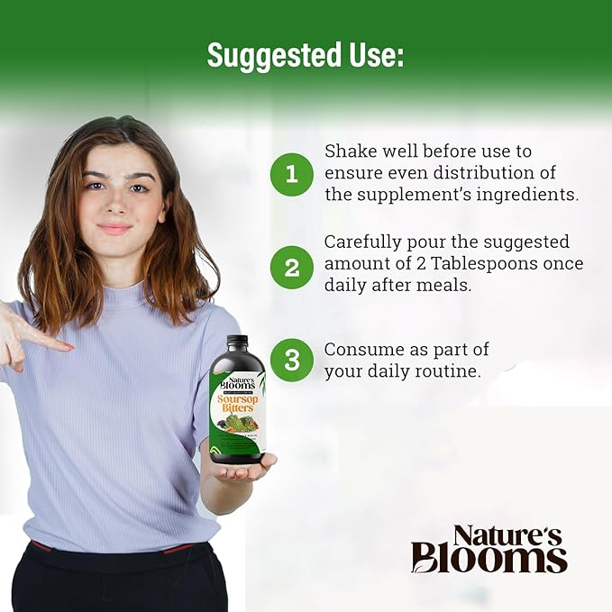 Soursop Bitters Liquid Supplement 16 oz | Nature's Best Bitters | Health-Focused Ingredients for Traditional Wellness &amp Cleanse Support