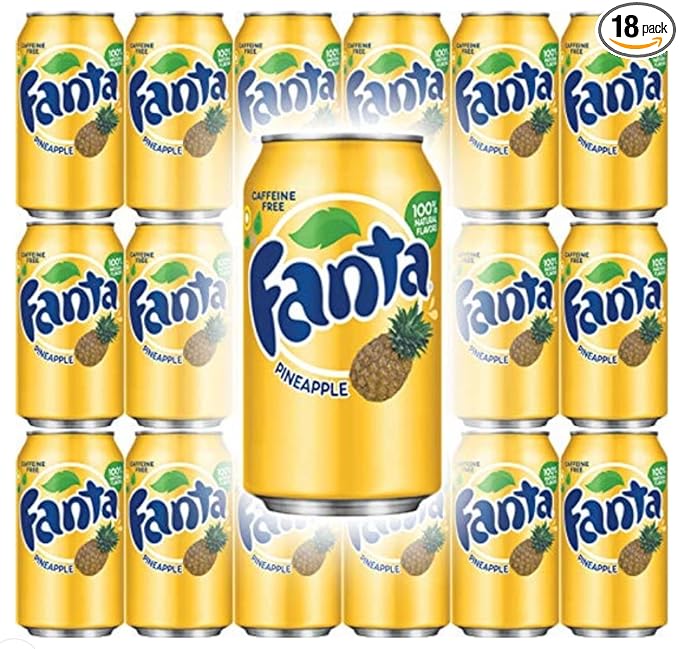Fanta Pineapple Soda 12 Fl Oz Cans (Pack of 18 Total of 216 Fl Oz)