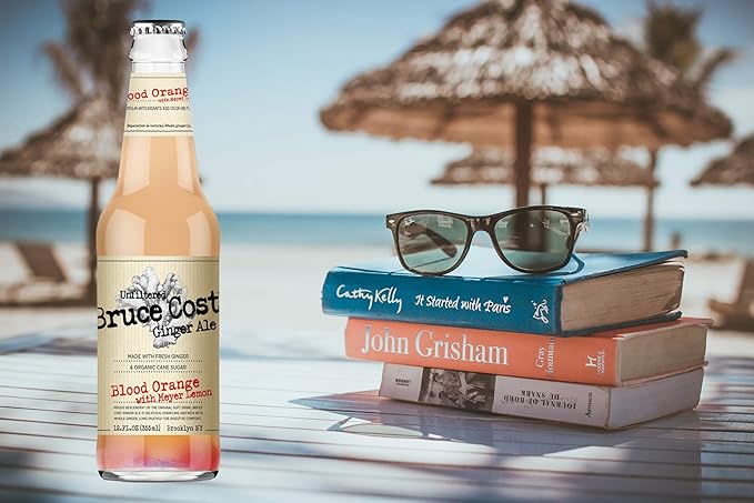 Bruce Cost Ginger Ale - Blood Orange with Meyer Lemon - 12 Fl Oz (Pack of 6 Glass Bottles)