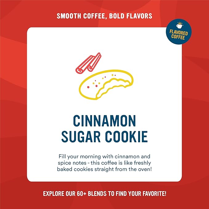 Cameron's Coffee Roasted Ground Coffee Bag Flavored Cinnamon Sugar Cookie 12 Ounce Pack of 6 - NEW