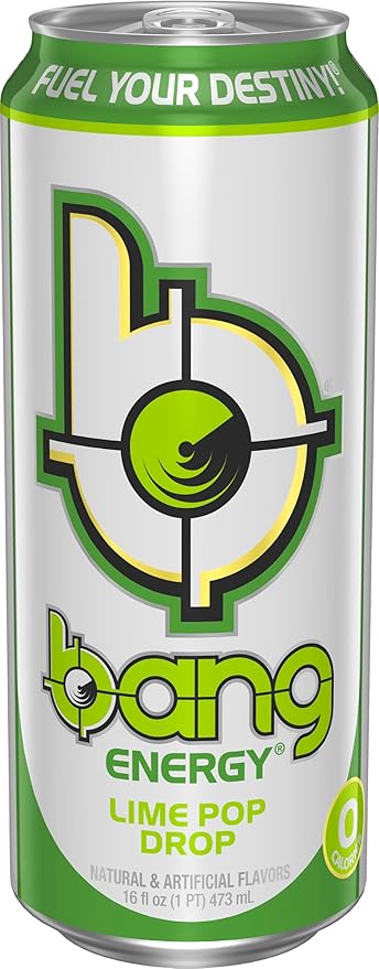 Bang Energy Lime Pop Drop Sugar-Free Energy Drink 16-Ounce (Pack of 12)