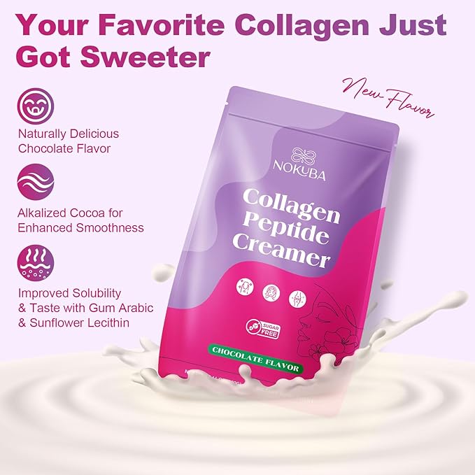 Collagen Protein Coffee Creamer Powder with Coconut MCT Hyaluronic Acid Vitamin C &amp Probiotics for Hair Skin and Nails Gut Health Non Dairy Sugar Free Keto Chocolate 17.64 Ounce (20 Servin