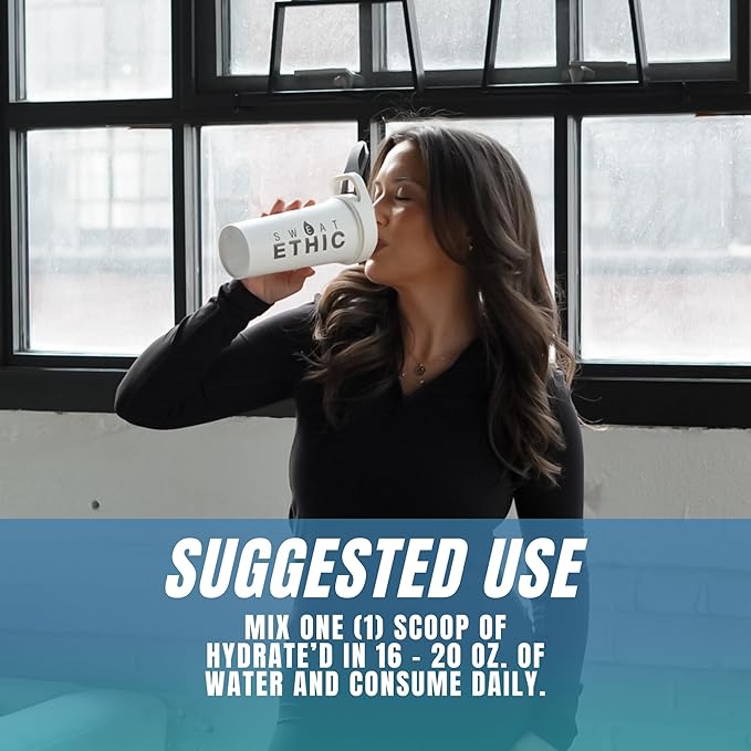 Sweat Ethic Hydrate’D Electrolytes Electrolyte Powder with Potassium Magnesium &amp Vitamin C Easy Mix Powder for Hydration &amp Performance Support Pink Lemonade Flavor 60 Servings