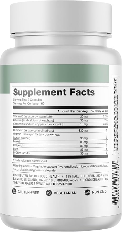 BIG BOLD HEALTH HTB Immune Rejuvenate - Polyphenols Supplement for Immune Support with Himalayan Tartary Buckwheat - Gluten Free Dairy Free Non-GMO Formula - 120 Vegetarian Capsules (2 Month Supply)