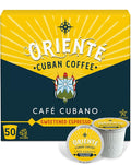 Oriente Sweetened Espresso Coffee Pods 50 ct Dark Roast Flavored Cuban Inspired Coffee in Single Serve Pods - 100% Arabica Coffee Compatible with Keurig K Cups Maker