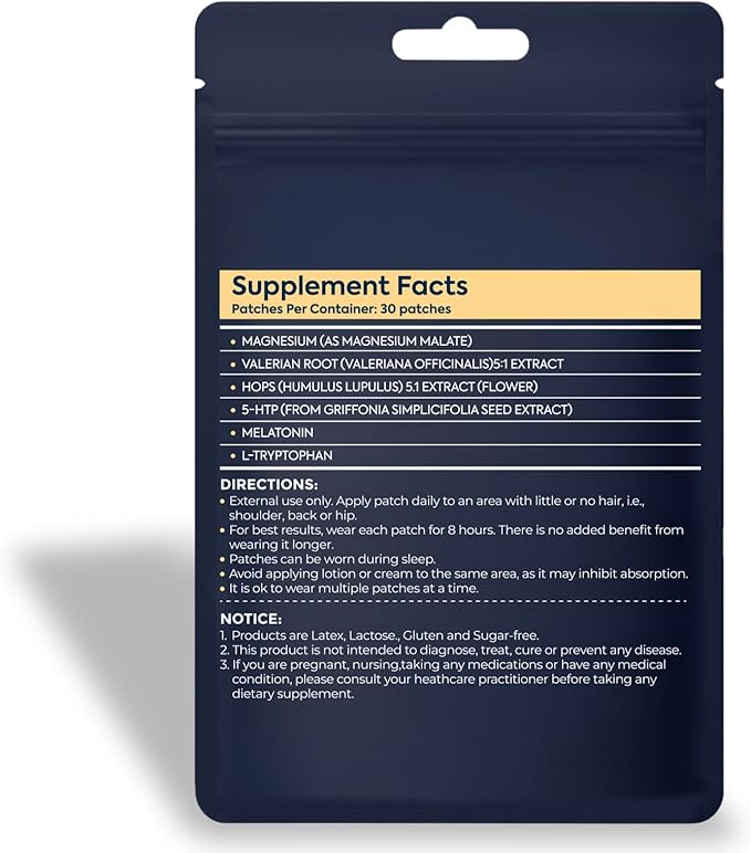 Sleep Patches 60 Count Plant-Based Sleep Patches Easy-to-Apply Vegan-Friendly