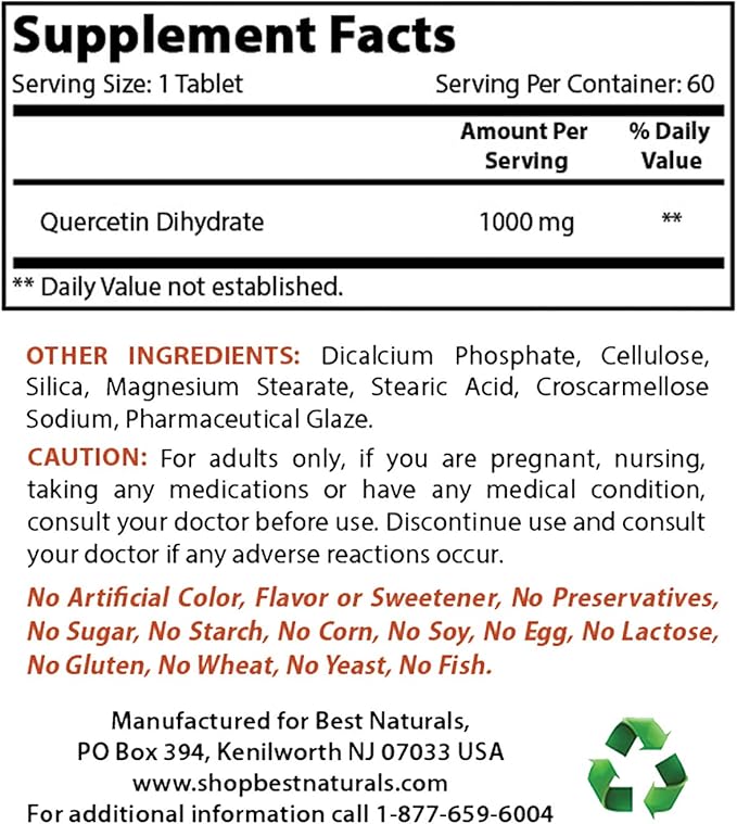 Melatonin 5 mg &amp Quercetin 1000 mg
