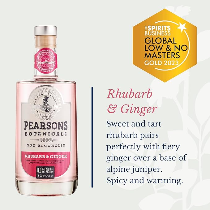 Gin Alternative Bundle | CeroCero White Grapefruit &amp Lemongrass | Pearsons Botanicals Rhubarb &amp Ginger | Non Alcoholic Spirits | Premium Non Alcoholic Gin by Spirits of Virtue 700ml