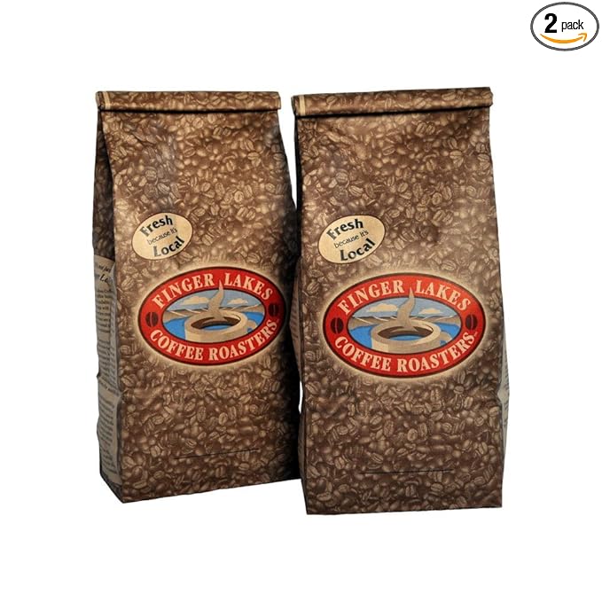 Finger Lakes Coffee Roasters Toasted Almond Coffee Whole Bean 16-ounce bags (pack of two)