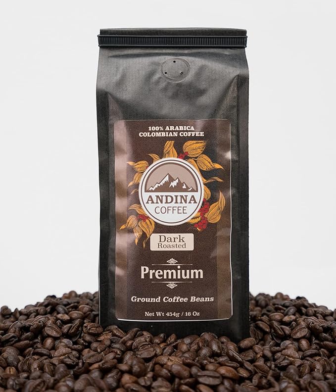 Colombian Dark Premium Roast - Ground Coffee - Low Acidity - 1Pound (5Lb)