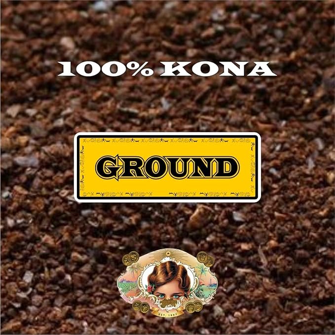 HULA GIRL 100% KONA Roasted Arabica Ground Coffee Light Roast Net Wt. 10.5 Ounce (0.66Lb) 300 Grams Collector Tin