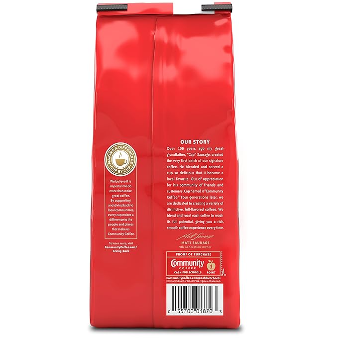 Community Coffee French Vanilla Flavored 36 Ounce Medium Roast Ground Coffee 12 Ounce Bag (Pack of 3)