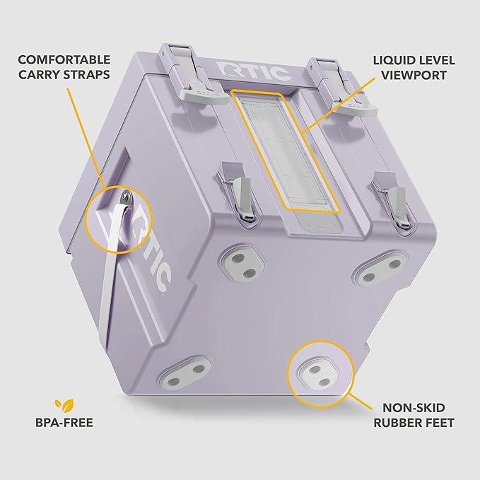 RTIC Halftime Water Cooler Portable Carrier Container Drink Beverage Dispenser Stackable with 2 Taps Bottleless BPA-Free for Sports Camping BBQ Parties Picnic &amp More Dusty Lilac
