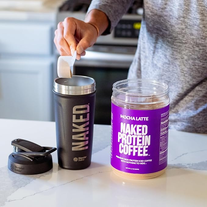 NAKED Mocha Latte Protein Coffee - Premium Colombian Iced Coffee Protein Shake Drink Delicious Keto Friendly and Gluten Free 17 Servings