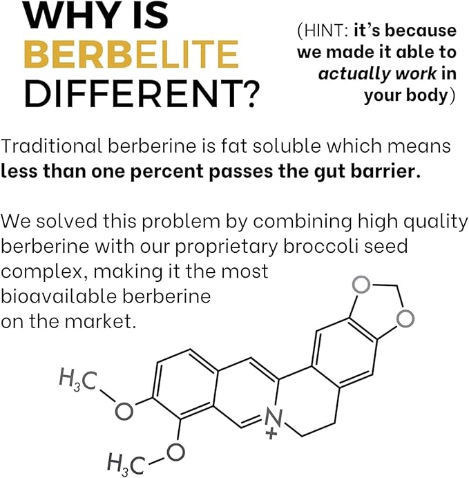 Mara Labs BerbElite | 350mg Berberine HCL &amp Broccoli Seed Complex for Increase Bioavailability | 120 Vegan Capsules